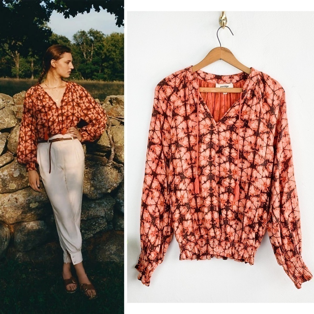 Porridge Anthropologie Elisabeth Peasant Blouse Sz XS